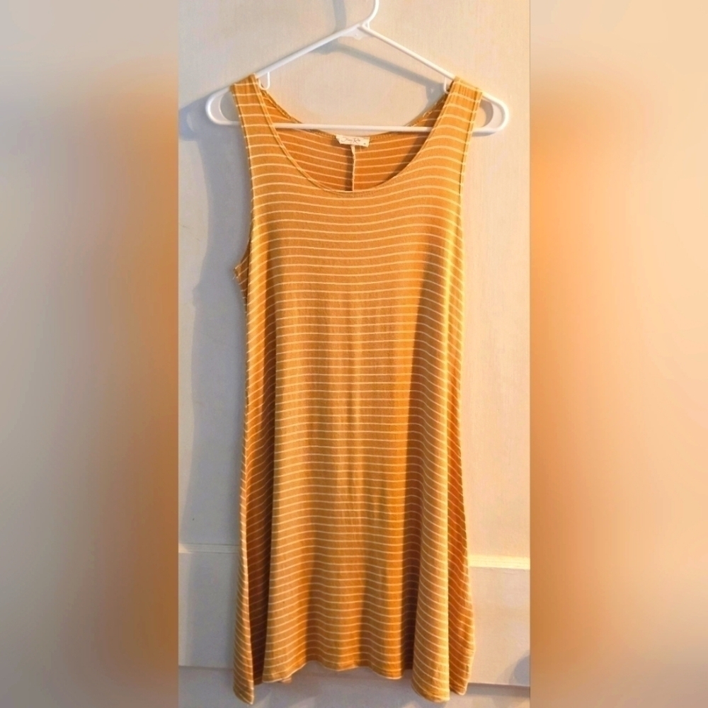 Olivia Rae | Yellow and White Striped Sleeveless Dress | Super Soft | Size: M